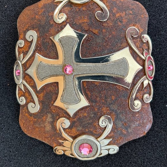Hand crafted Rustic Cross Belt Buckle